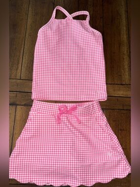 Love & Grow Pink & White Gingham Matching Set Bundle 5t